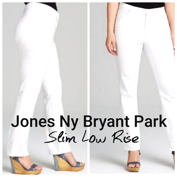 Nwt Jones NY Bryant Park Slim White Low Rise Jeans - Picture 1 of 12